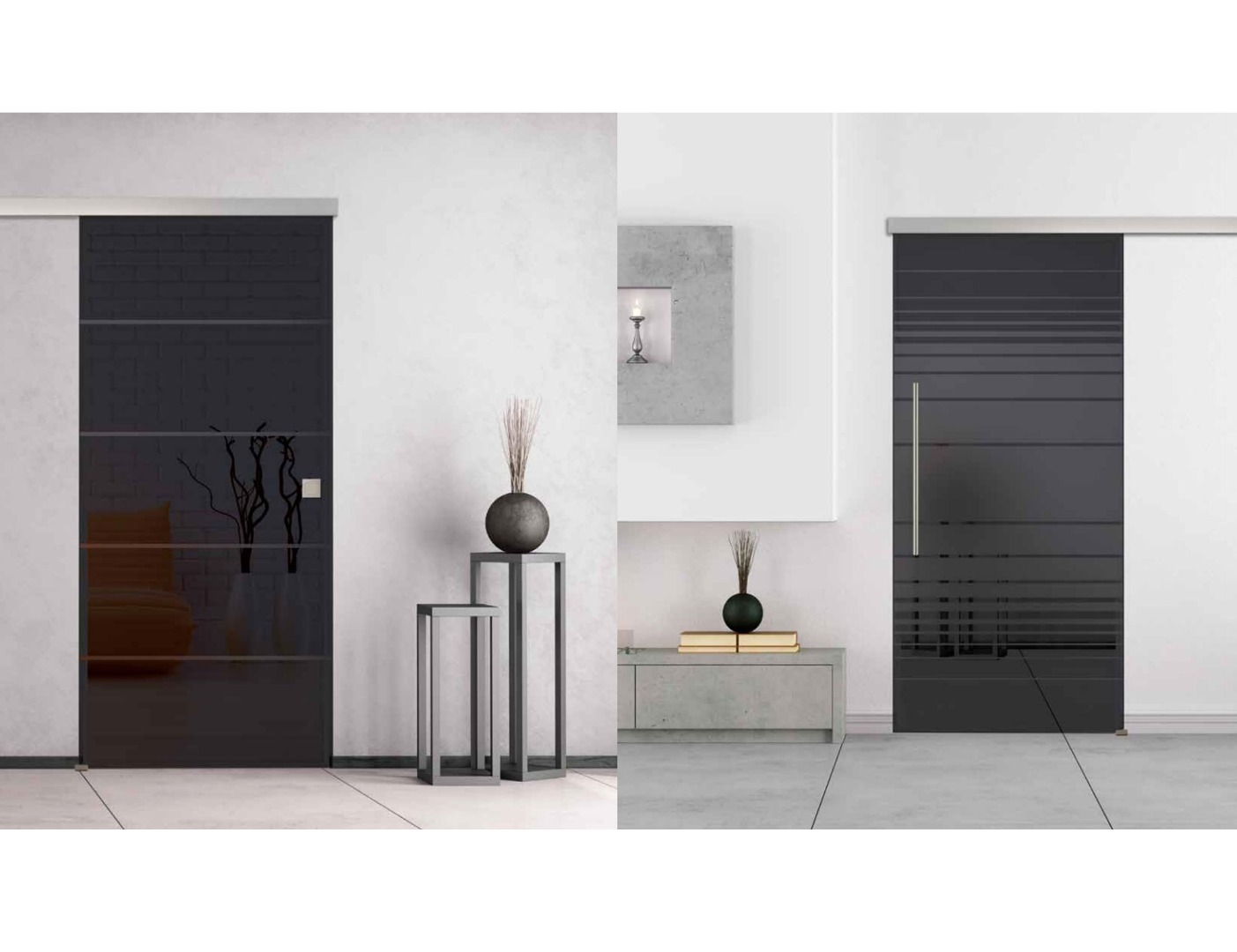Lava Grey Glass Door Design - Smoked Glass Doors