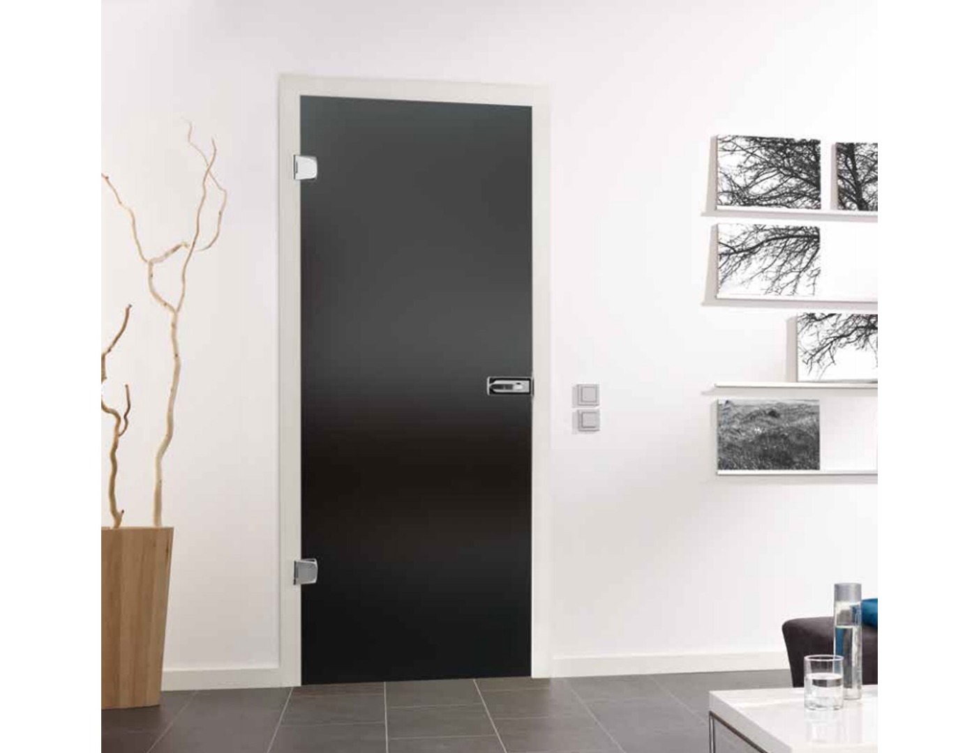 Lava Grey Glass Door Design - Smoked Glass Doors