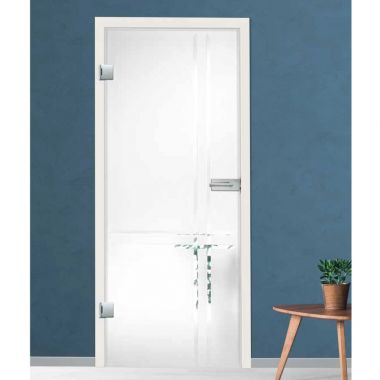 Linea Grooved Glass Door Design - Frosted Glass Internal Doors
