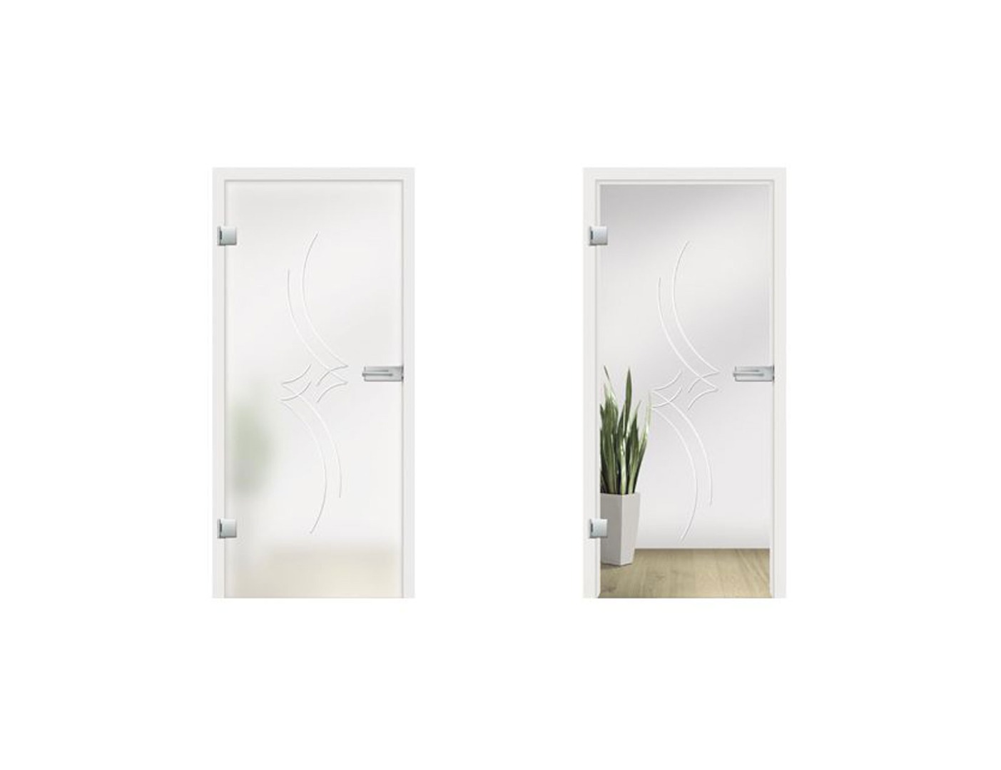 Romantica Grooved Glass Door Design - Glass Interior Doors